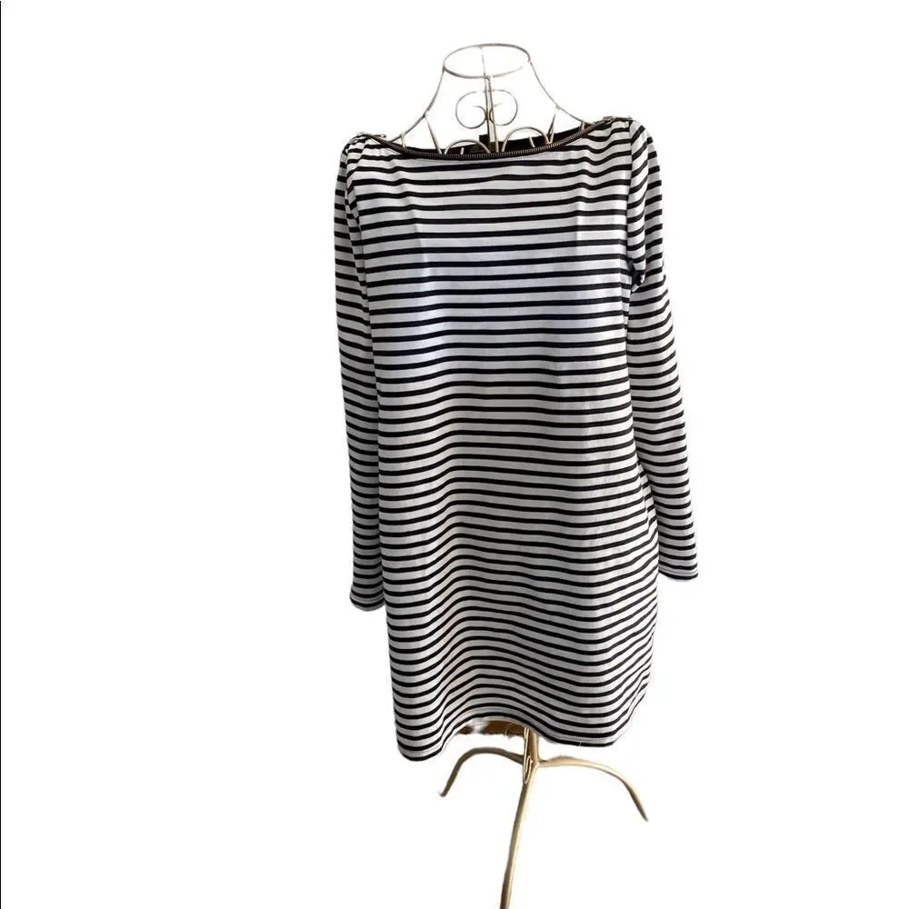 Rachel Zoe Pea in the Pod Maternity Stripe Dress Large Black White